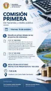 Afiche Comisión Primera de Hacienda y Crédito Público - 16 de octubre de 2026